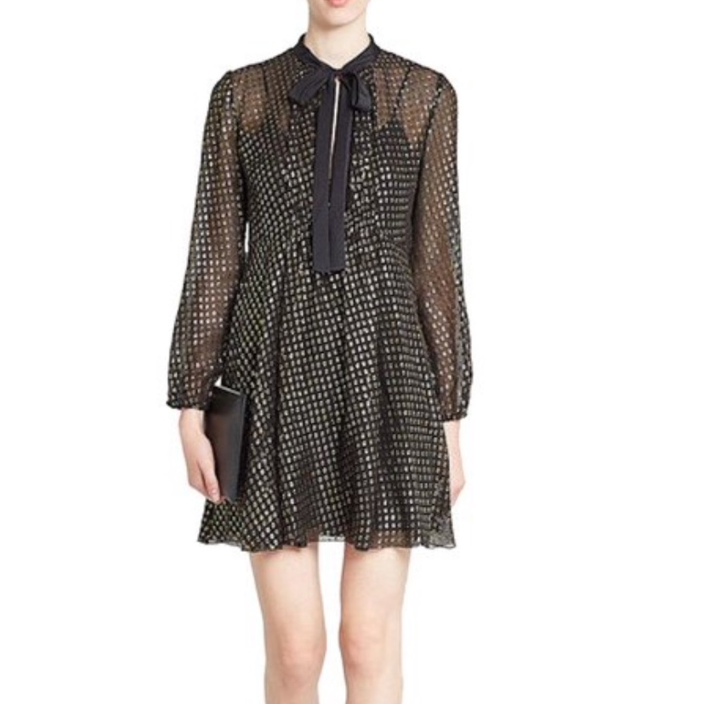 Red Valentino black and gold cocktail dress